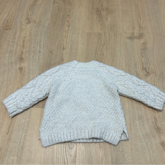 Zara Baby Knitwear Cream Ivory Cable Knit Crew Neck Sweater Size 9-12 Months - Picture 5 of 6
